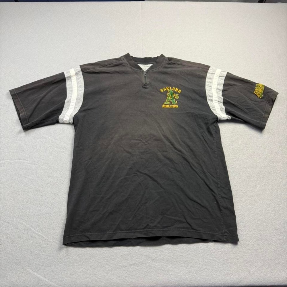 Oakland Athletics A's Half Zip Shirt Vintage Style MLB Large